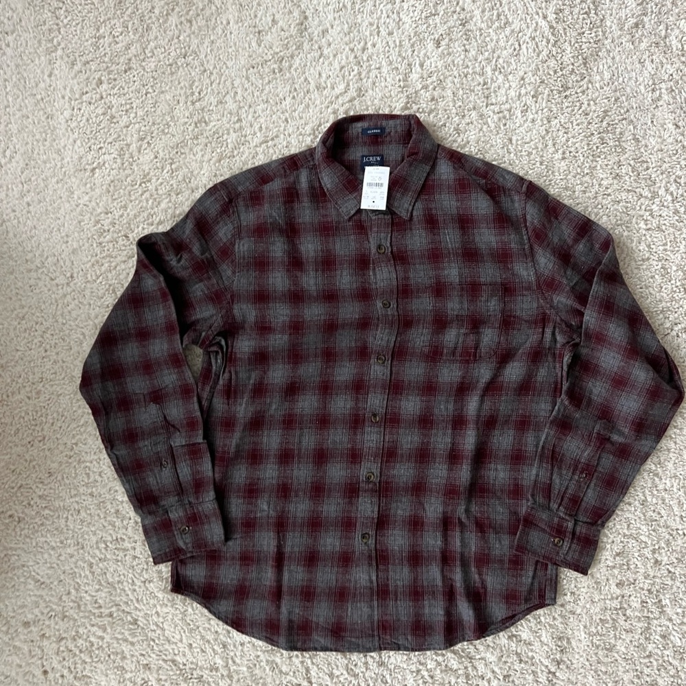 Men’s j crew flannel plaid shirt  NWT, size L